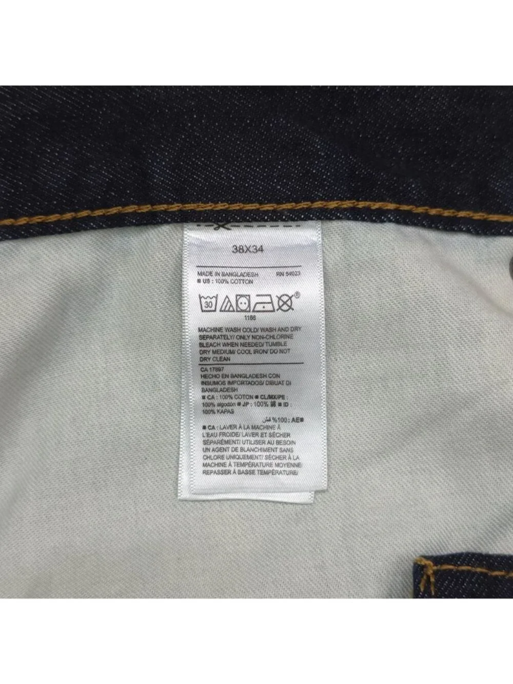 Old Navy Mens Loose Fit Dark Wash Denim Jeans 38x34 Cotton Classic Comfort